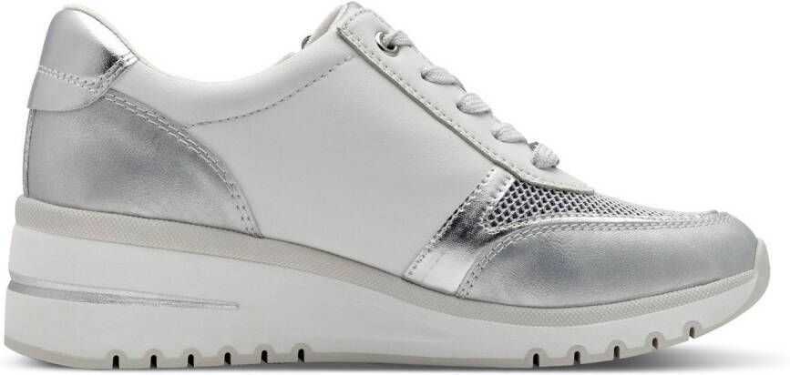 Marco Tozzi Sneakers met sleehak vrijetijdsschoen lage schoen veterschoen met buitenrits