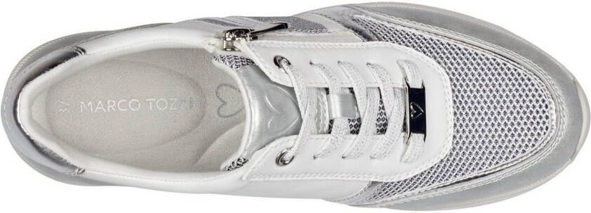 Marco Tozzi Sneakers met sleehak vrijetijdsschoen lage schoen veterschoen met buitenrits