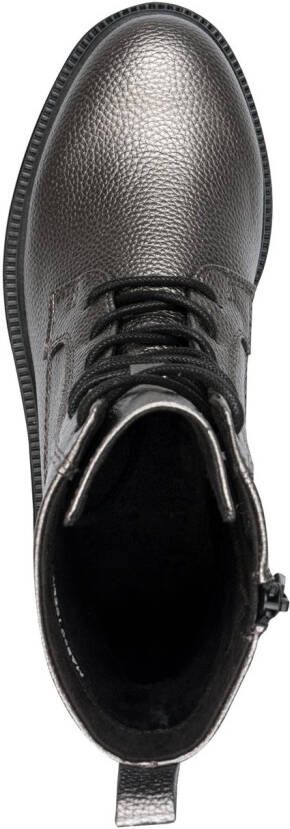 Marco Tozzi Veterlaarsjes veterboots herfstboots in coole metallic-look - Foto 4