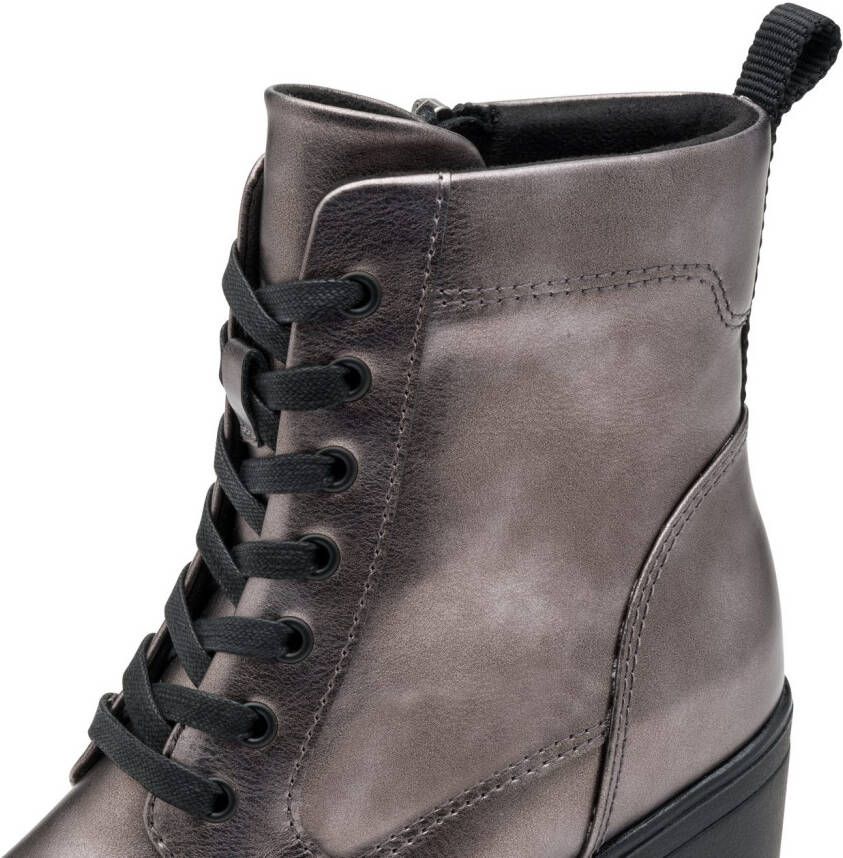 Marco Tozzi Veterlaarsjes hakken enkellaars veterschoenen in vegan-verwerking - Foto 4