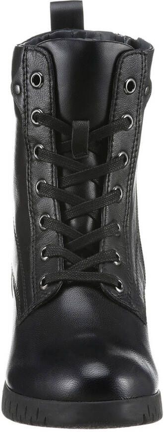 Marco Tozzi Veterschoenen CERASO sleehak veterschoen enkellaars in comfortabele schoenwijdte