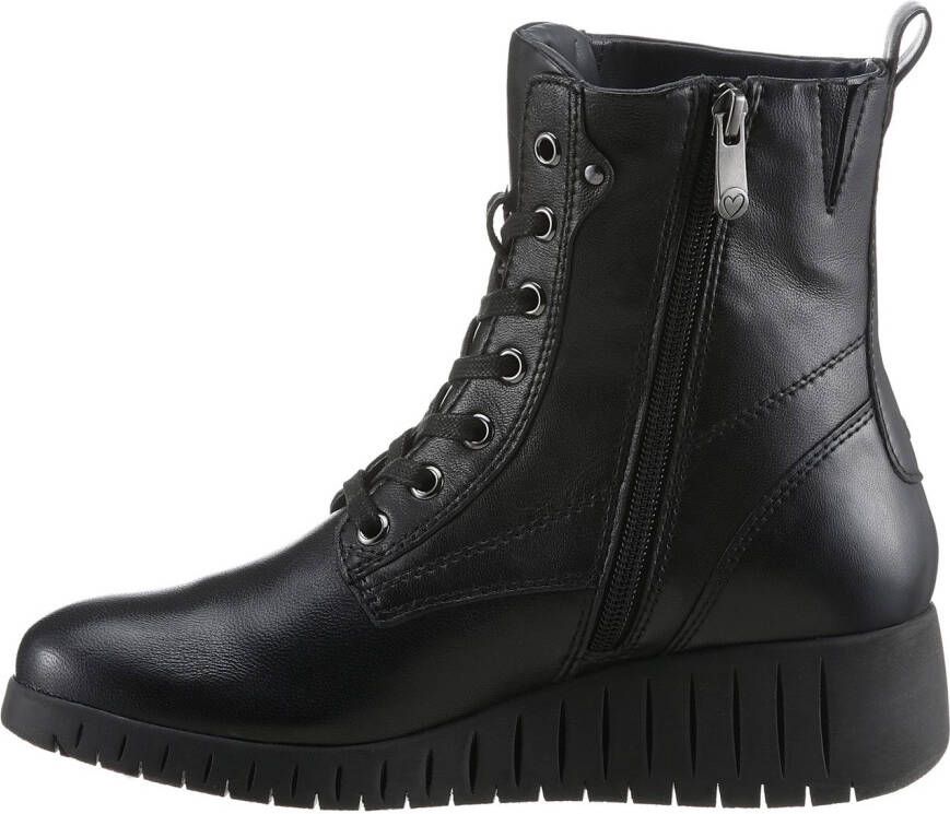 Marco Tozzi Veterschoenen CERASO sleehak veterschoen enkellaars in comfortabele schoenwijdte