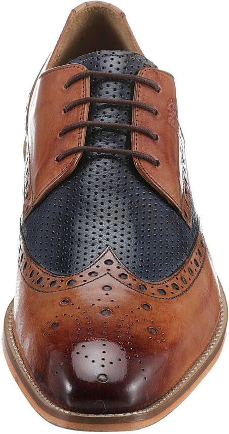 Melvin & Hamilton Schoenen met perforatie Martin 15 plantaardig gelooid in frame-genaaide uitvoering halfschoen veterschoen