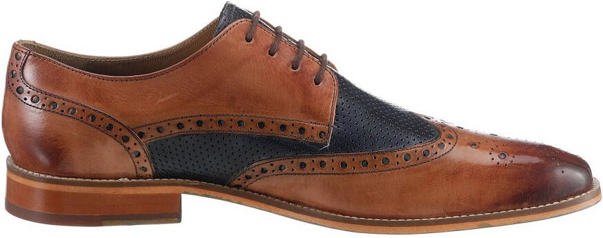 Melvin & Hamilton Schoenen met perforatie Martin 15 plantaardig gelooid in frame-genaaide uitvoering halfschoen veterschoen