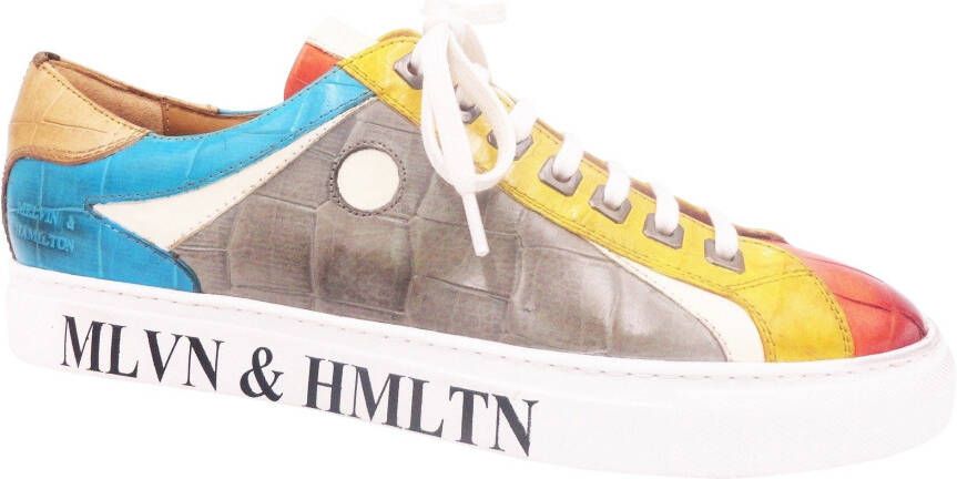 Melvin & Hamilton Veterschoenen Harvey 9 plantaardig gelooid met krokoprint vrijetijdsschoen halfhoge schoen veterschoen