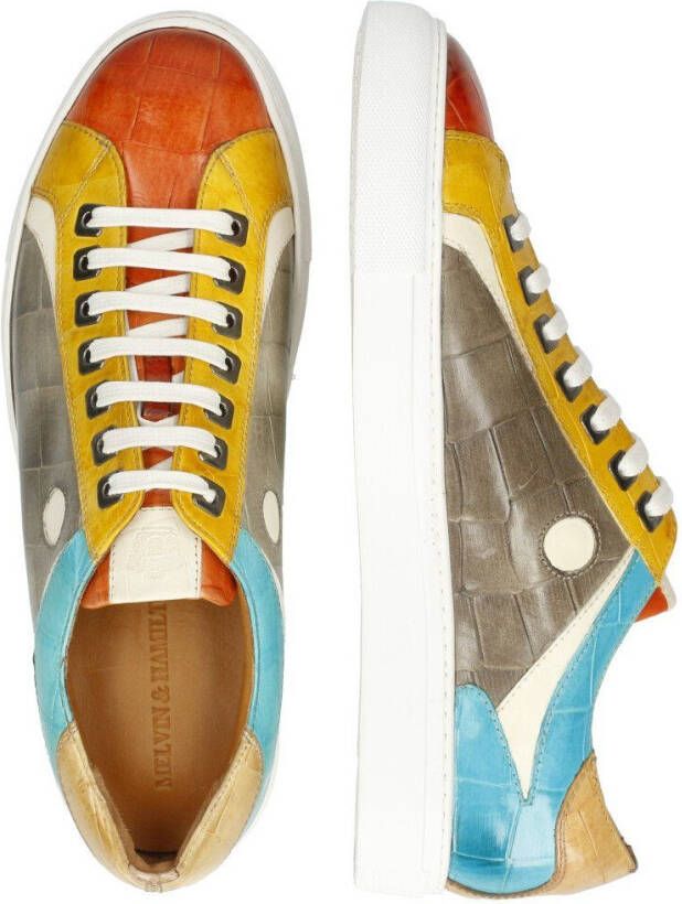 Melvin & Hamilton Veterschoenen Harvey 9 plantaardig gelooid met krokoprint vrijetijdsschoen halfhoge schoen veterschoen