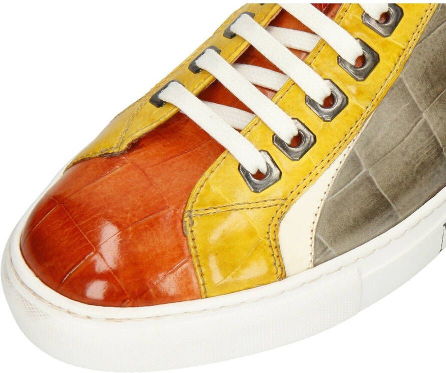 Melvin & Hamilton Veterschoenen Harvey 9 plantaardig gelooid met krokoprint vrijetijdsschoen halfhoge schoen veterschoen