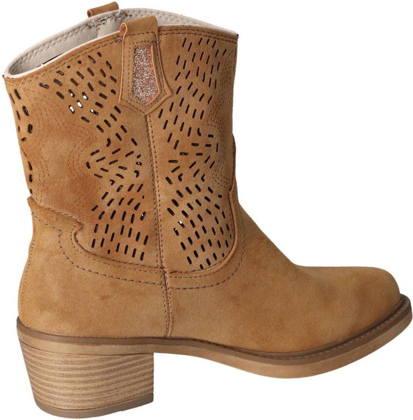 Mustang Shoes Cowboylaarsjes Cowboy enkellaarsjes laarzen met ingewikkelde perforatie op de schacht