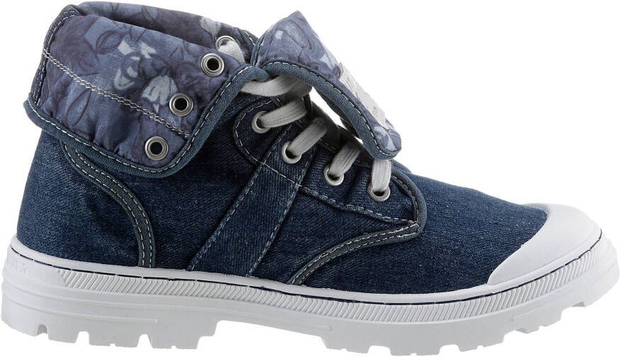Mustang Shoes Hoge veterschoenen met omklapbare kraag