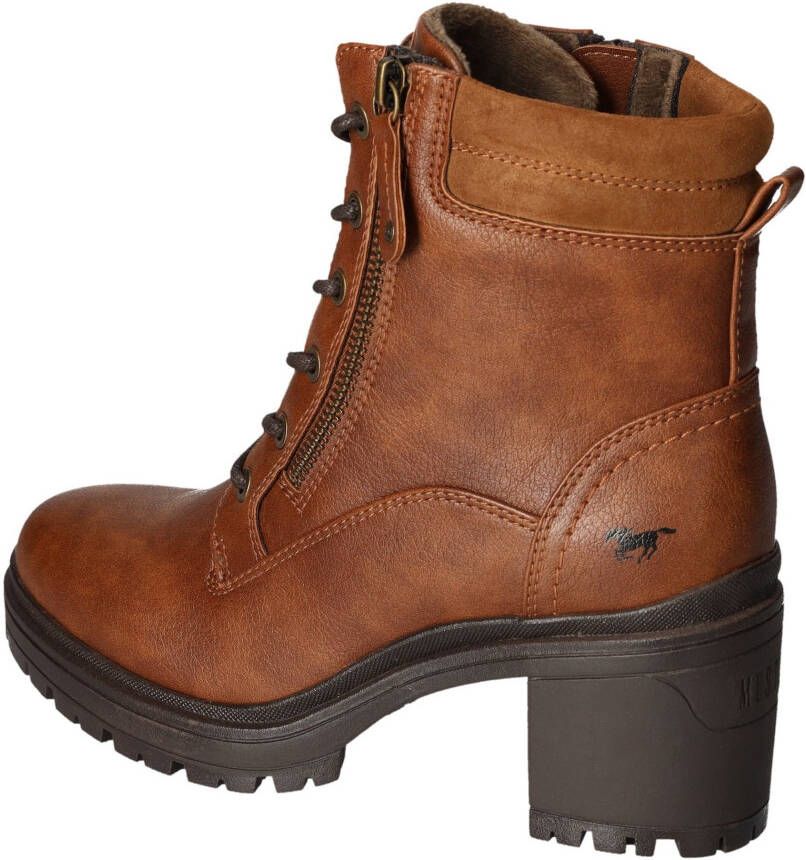 Mustang Shoes Laarsjes veterschoenen blokhak trachtenenkellaars met ritssluiting