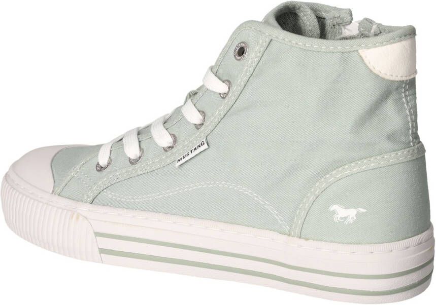 Mustang Shoes Plateausneakers veterschoen vrijetijdsschoen high top-sneaker met rits