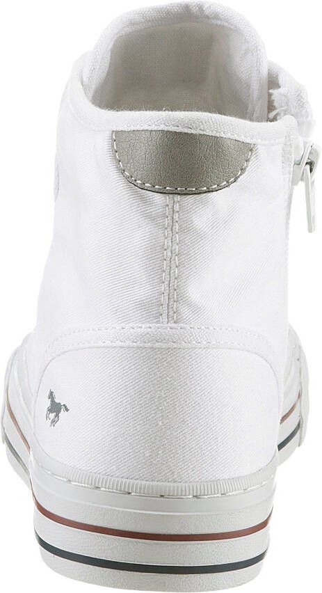 Mustang Shoes Plateausneakers veterschoen vrijetijdsschoen high top-sneaker met rits