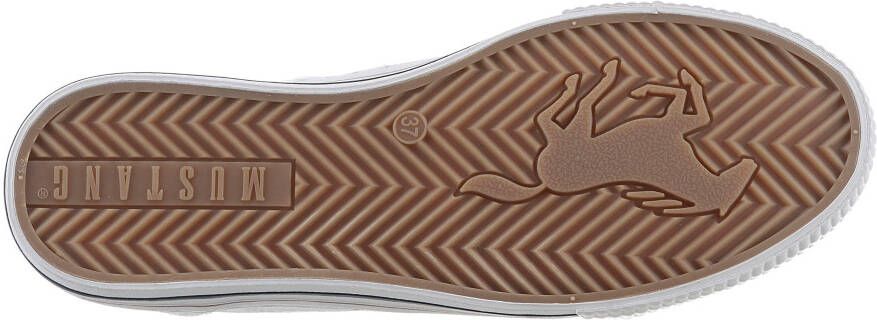 Mustang Shoes Plateausneakers veterschoen vrijetijdsschoen high top-sneaker met rits