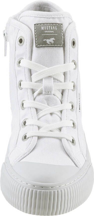 Mustang Shoes Plateausneakers veterschoen vrijetijdsschoen high top-sneaker met rits