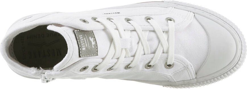 Mustang Shoes Plateausneakers veterschoen vrijetijdsschoen high top-sneaker met rits