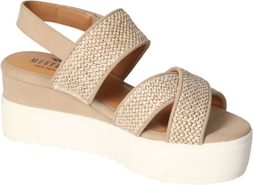 Mustang Shoes Sandaaltjes zomerschoen sandaal wig hak met lichte plateau