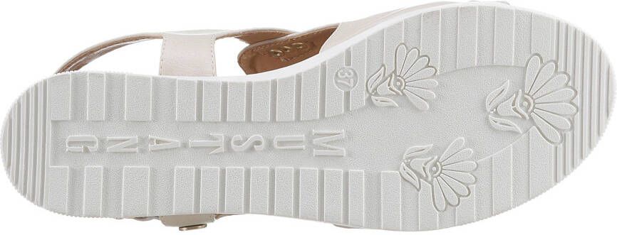 Mustang Shoes Sleehaksandaaltjes zomerschoen sandaal sleehak met klittenbandjes
