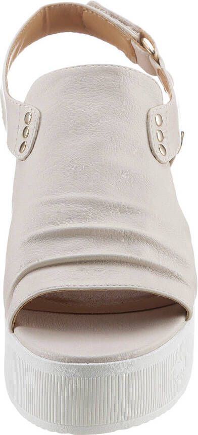 Mustang Shoes Sleehaksandaaltjes zomerschoen sandaal sleehak met klittenbandjes