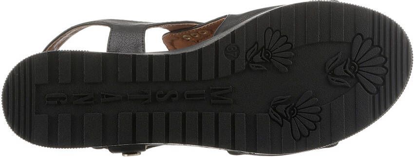 Mustang Shoes Sleehaksandaaltjes zomerschoen sandaal sleehak met klittenbandjes