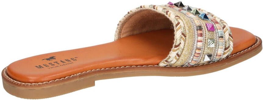 Mustang Shoes Slippers flats sandaal pool slides met modieuze glitterdraden