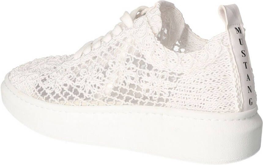 Mustang Shoes Sneakers plateausneaker veterschoen met sleehak