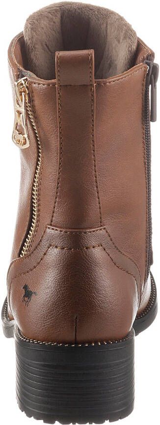 Mustang Shoes Veterlaarsjes lace-up boots block heel with practical inner zipper