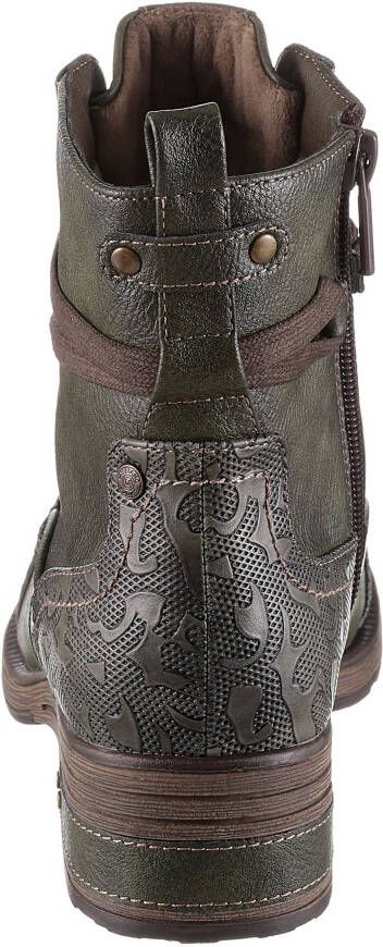 Mustang Shoes Veterlaarsjes met vetersluiting om de schacht