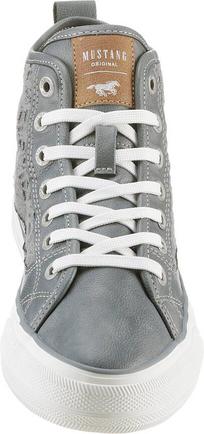 Mustang Shoes Veterschoenen high top sneakers vrijetijdsschoen met stijlvolle textielinzet