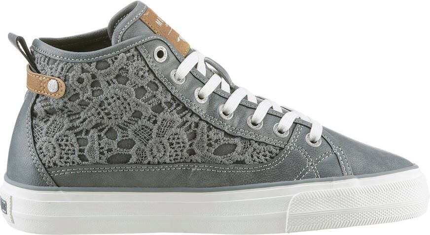 Mustang Shoes Veterschoenen high top sneakers vrijetijdsschoen met stijlvolle textielinzet
