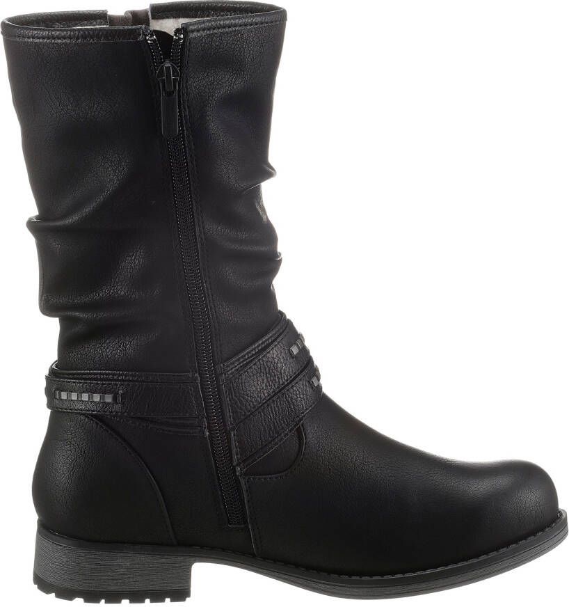 Mustang Shoes Winterlaarzen enkellaarsjes winterlaarzen met decoratieve gespen aan de slouchy schacht