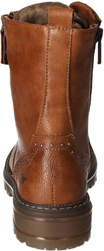 Mustang Shoes Winterlaarzen hakken winter enkellaars veterschoenen nagels en decoratieve naden