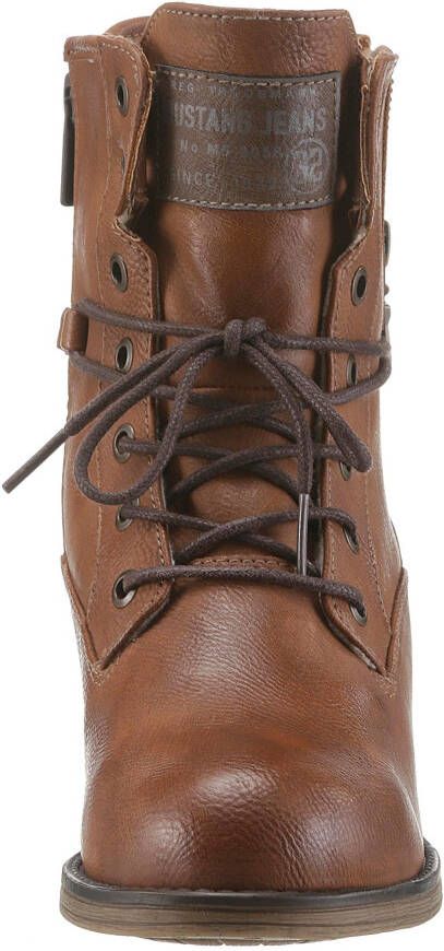 Mustang Shoes Winterlaarzen blokhak winterlaars veterschoenen bezet met studs - Foto 6