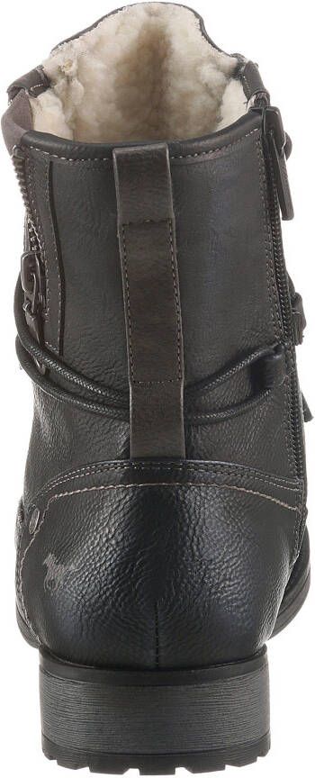 Mustang Shoes Winterlaarzen blokhak winterlaars veterschoenen bezet met studs