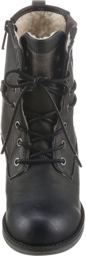 Mustang Shoes Winterlaarzen blokhak winterlaars veterschoenen bezet met studs