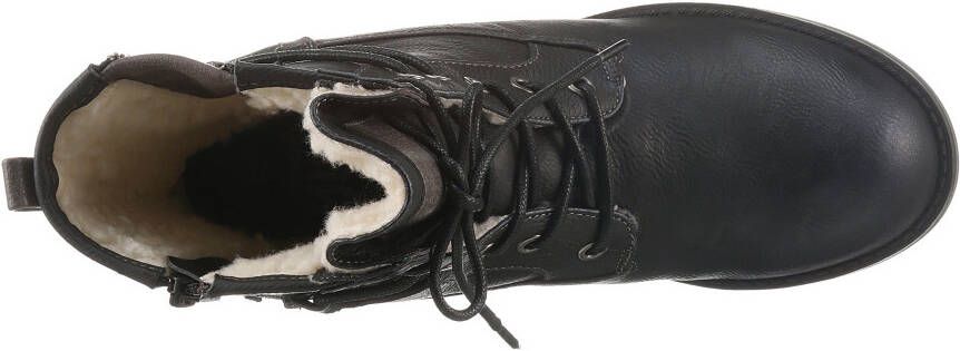 Mustang Shoes Winterlaarzen blokhak winterlaars veterschoenen bezet met studs