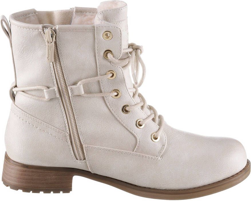 Mustang Shoes Winterlaarzen blokhak winterlaars veterschoenen bezet met studs
