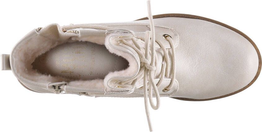 Mustang Shoes Winterlaarzen blokhak winterlaars veterschoenen bezet met studs