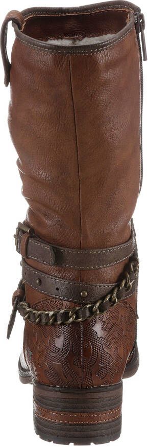 Mustang Shoes Winterlaarzen met stempeldruk bij de hiel slouchy schacht