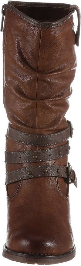 Mustang Shoes Winterlaarzen met stempeldruk bij de hiel slouchy schacht