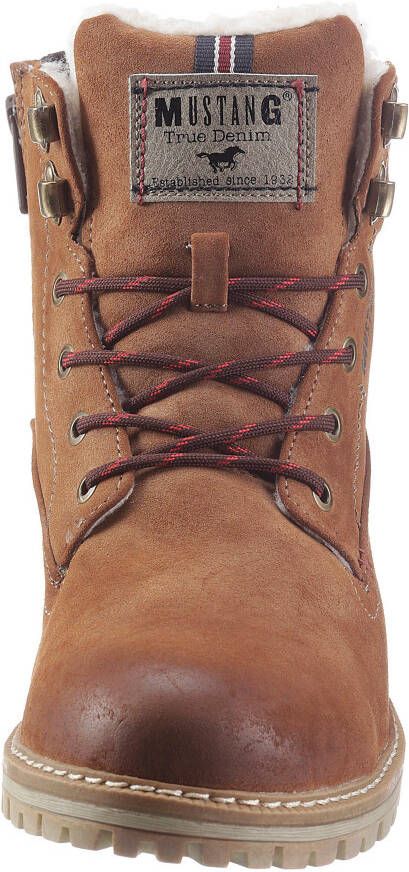 Mustang Shoes Winterlaarzen lace-up boots ankle boots worker boots contrast trim logo patch