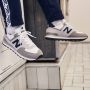 New Balance Logo Bimateriaal Sneakers Grijs Gray Heren - Thumbnail 10