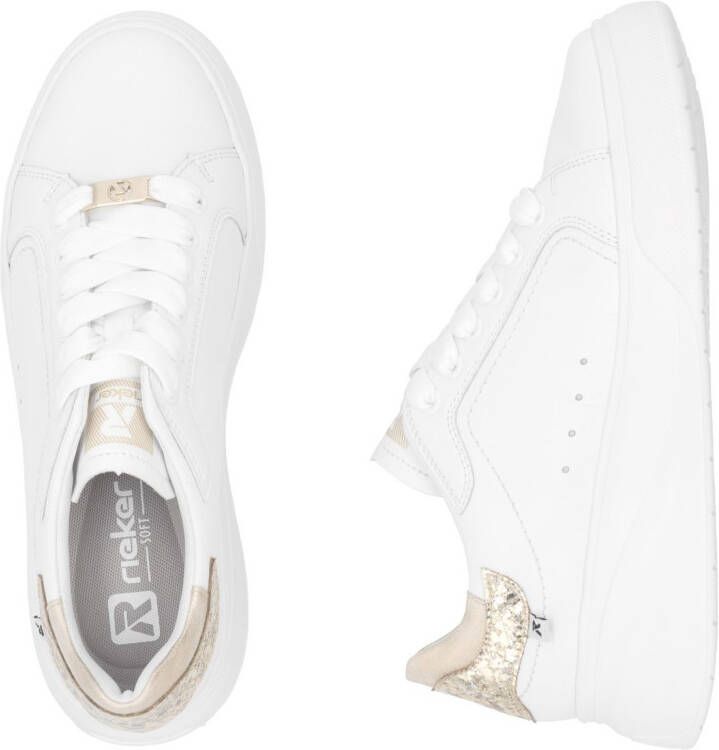 OTTO RIEKER Sport Plateausneakers veterschoen lage schoen vrijetijdsschoen metallic-accent op de hiel