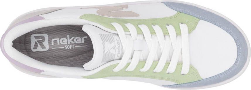 OTTO RIEKER Sport Plateausneakers veterschoenen lage schoen vrijetijdsschoen met pastelkleuren accenten