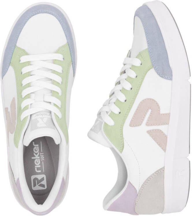 OTTO RIEKER Sport Plateausneakers veterschoenen lage schoen vrijetijdsschoen met pastelkleuren accenten