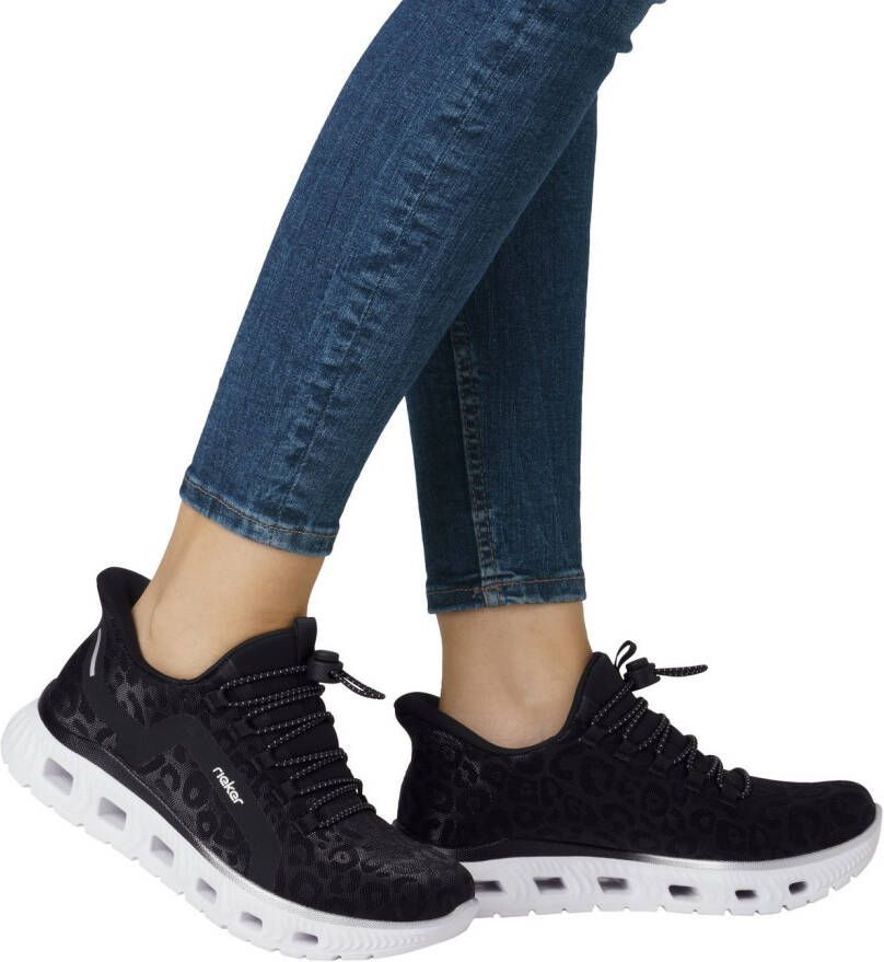 OTTO RIEKER Sport Slip-on sneakers vrijetijdssneaker instapschoen in leeuw-look met memosoft binnenzool