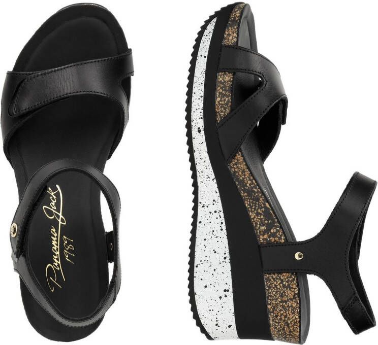 Panama Jack Sleehaksandaaltjes NICA Plateausandalen sandaal zomerschoen met zachte leren bovenzool
