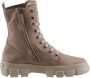 Bruin Tinten 9970 Veterboots Laarzen Met Veters Dames Taupe - Thumbnail 8