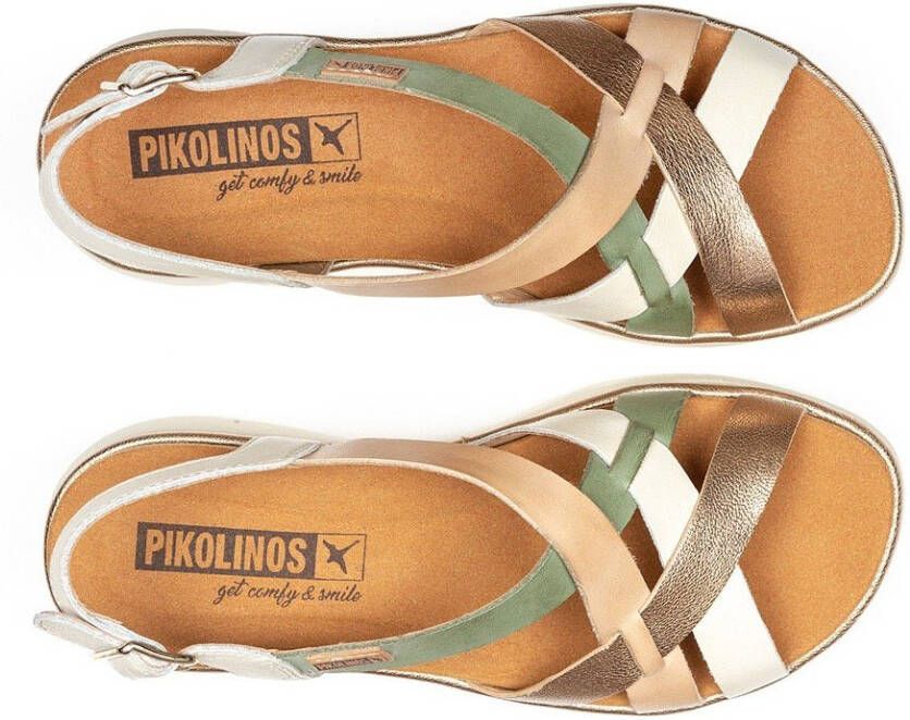 PIKOLINOS Sandaaltjes Palma zomerschoen sandaal wig hak met metallic details