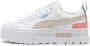 Puma Mayze Lth sneakers wit roze lichtgrijs - Thumbnail 6