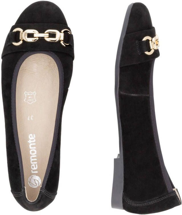Remonte Ballerina's blokhak pumps business schoen met sieraandeel
